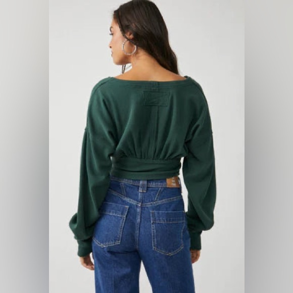 FREE PEOPLE Women's XL Thermal All Nighter Long Sleeve Top Waffle Knit Crop - Picture 16 of 16